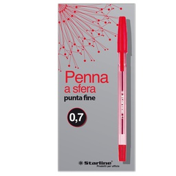 [STL1106] SCATOLA 50 PENNA SFERA ROSSO P.FINE 0.7MM STARLINE
