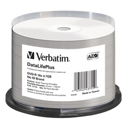 [VERBDVD-R47WH] SCATOLA 50 Professional WIDE THERMAL PRINTABLE NO ID 16 4.7GB / 120'