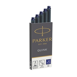 [39142] SCATOLA 5 CARTUCCE PARKER QUINK BLU PERMANENTE