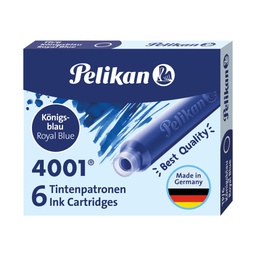 [30116] SCATOLA 6 CARTUCCE INCHIOSTRO TP/6 BLU ROYAL PELIKAN 4001 (0ATM01