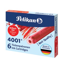 [30484] SCATOLA 6 CARTUCCE INCHIOSTRO TP/6 ROSSO PELIKAN 4001 (0ATM05