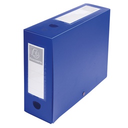 [82452] Scatola archivio box con bottone blu f.to 25x33cm D 100mm Exacompta