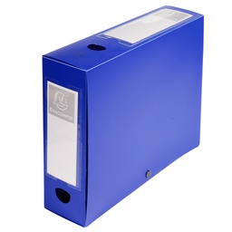 [82450] Scatola archivio box con bottone blu f.to 25x33cm D 80mm Exacompta