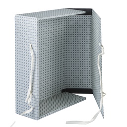 [68034] SCATOLA ARCHIVIO IN LEGNO ''UNIVERSALE'' C/FETTUCCIA 38X27CM DORSO 12