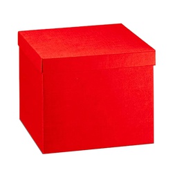 [89391] Scatola c/coperchio 30x30x24cm seta rosso Scotton