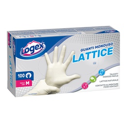 [90836] Scatola da 100 guanti monouso in lattice Tg. L Logex