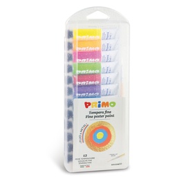 [86072] Scatola da 12 tempere fluo/metal Primo