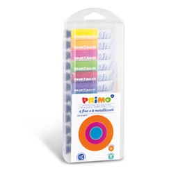 [86072] Scatola da 12 tempere fluo/metal Primo