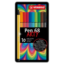 [35189] SCATOLA METALLO 10 PENNARELLI PEN 6810 STABILO