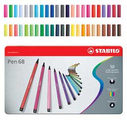 [35193] SCATOLA METALLO 50 PENNARELLI PEN 6850 STABILO