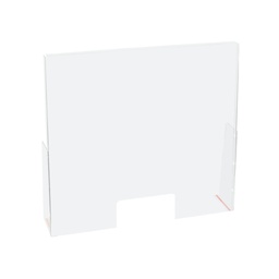 [90673] Schermo protettivo da banco CON feritoia H60xL80cm in PET Lebez