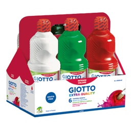 [51282] SCHOOLPACK 6 FLACONI TEMPERA PRONTA 1000ML ASSORTITA GIOTTO