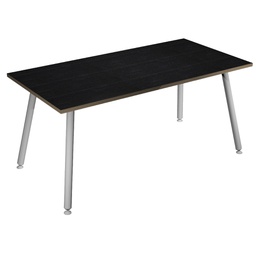 [92403] Scrivania 120x80xH74,4cm Bianco/ Nero venato Skinny Metal