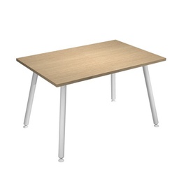 [92401] Scrivania 120x80xH74,4cm Bianco/ Rovere Skinny Metal