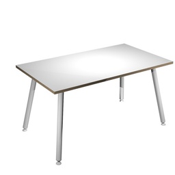[92405] Scrivania 140x80xH74,4cm Bianco/ Bianco Skinny Metal