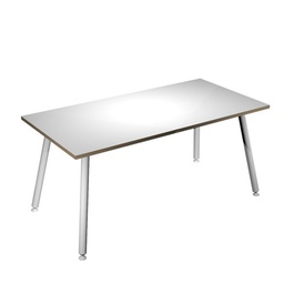 [92408] Scrivania 160x80xH74,4cm Bianco/ Bianco Skinny Metal