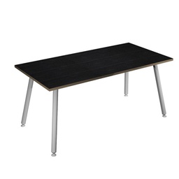 [92409] Scrivania 160x80xH74,4cm Bianco/ Nero venato Skinny Metal