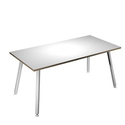 [92411] Scrivania 180x80xH74,4cm Bianco/ Bianco Skinny Metal