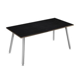 [92412] Scrivania 180x80xH74,4cm Bianco/ Nero venato Skinny Metal