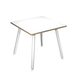 [92399] Scrivania 80x80xH74,4cm Bianco/ Bianco Skinny Metal
