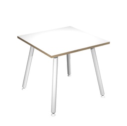 [92399] Scrivania 80x80xH74,4cm Bianco/ Bianco Skinny Metal