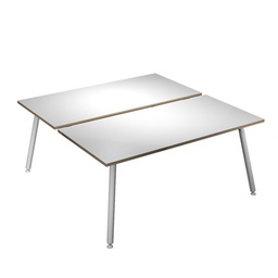 [92417] Scrivania a 2 postazioni contrap. 120x166cm Bianco/ Bianco Skinny Metal