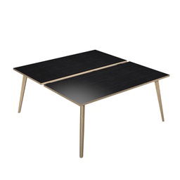 [92469] Scrivania a 2 postazioni contrap. 120x166cm Rovere/Nero venato Woody