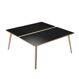 [92469] Scrivania a 2 postazioni contrap. 120x166cm Rovere/Nero venato Woody