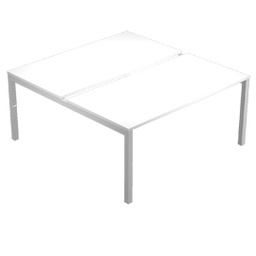 [79903] SCRIVANIA a 2 POSTAZIONI CONTRAP.120X166cm BIANCO - AGORA'