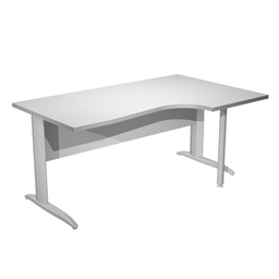 [94824] Scrivania Compact Destro 160x60/80/100cm p. grigio fianchi vern. cromo Easy