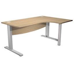 [82954] Scrivania Compact DX fianco a L metallo L160cm Rovere - AgorA' Direction