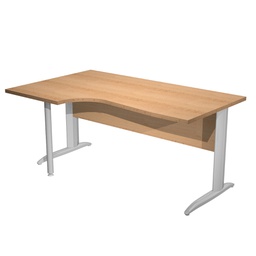 [94829] Scrivania Compact Sinistro 160x60/80/100cm piano faggio fianchi vern. crom.Easy