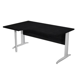 [94830] Scrivania Compact SX 160x60/80/100cm nero venato frass. f. vern. eff.cromo Easy