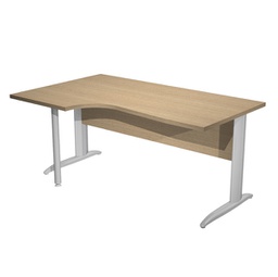 [94832] Scrivania Compact SX 160x60/80/100cm rovere fianchi vern. effetto cromato Easy