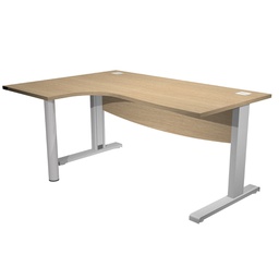 [82957] Scrivania Compact SX fianco a L metallo L180cm Rovere - AgorA' Direction