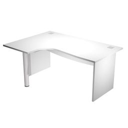 [94426] Scrivania Compact SX fianco melam. + supp.met. L160cm Bianco - AgorA' Direction