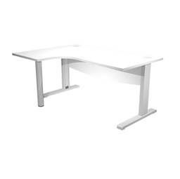 [94432] Scrivania Compact SX fianco met. + supp.met. mod. panel L180cm Bianco AgorA' D.