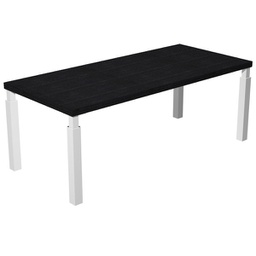 [96978] Scrivania dir. 210x90cm PRESTIGE QUADRO Nero venato/bianco