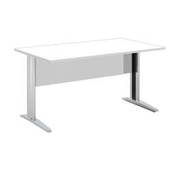 [89528] Scrivania lineare 120X80cm Bianco - fianchi vernic. effetto cromato EASY