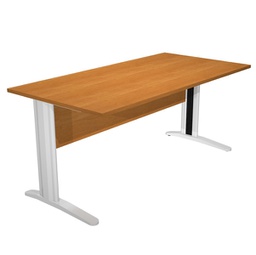 [89529] Scrivania lineare 120X80cm Noce chiaro - fianchi vernic. effetto cromato EASY