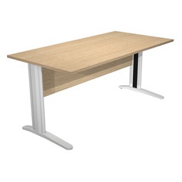 [89527] Scrivania lineare 160X80cm Rovere - fianchi vernic. effetto cromato EASY