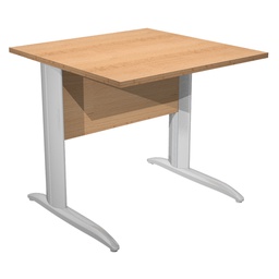 [74362] SCRIVANIA LINEARE 80X80cm FAGGIO - fianchi vernic. effetto cromato EASY