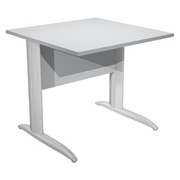 [74364] SCRIVANIA LINEARE 80X80cm GRIGIO - fianchi vernic. effetto cromato EASY