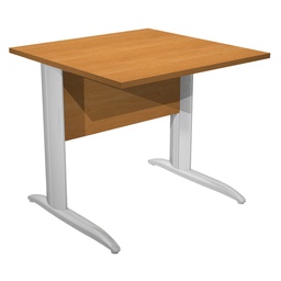 [74361] SCRIVANIA LINEARE 80X80cm NOCE CHIARO - fianchi vernic. effetto cromato EASY
