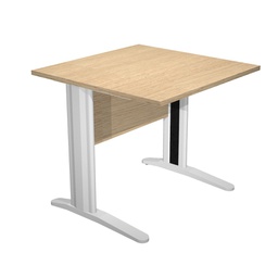 [89525] Scrivania lineare 80X80cm Rovere - fianchi vernic. effetto cromato EASY
