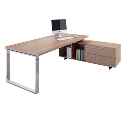 [74296] SCRIVANIA MANAGER 180X90cm c/mobile servizio rev. CILIEGIO AR. - PRESTIGE METAL
