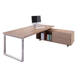 [74298] SCRIVANIA MANAGER 210X90cm c/mobile servizio rev. CILIEGIO AR.- PRESTIGE METAL