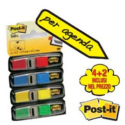 [61851] SEGNAPAGINA Post-it® PACK 4+2 BLISTER 140 INDEX MINI IN 4 COLORI CLASSICI