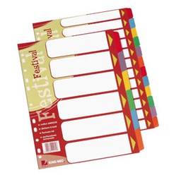 [57335] SEPARATORE 6 TASTI COLORATI CARTONCINO A4 FESTIVAL