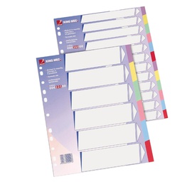 [29179] Separatore in cartoncino neutro con 6 tasti colorati 225gr f.to A4 KING MEC (del
